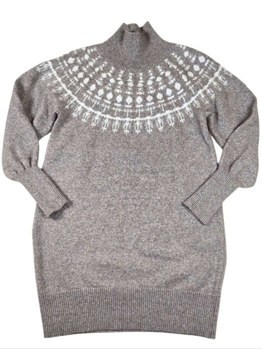 Free Assembly Women's Fair Isle Cozy Granola Sweater Dress Turtleneck Sz.L